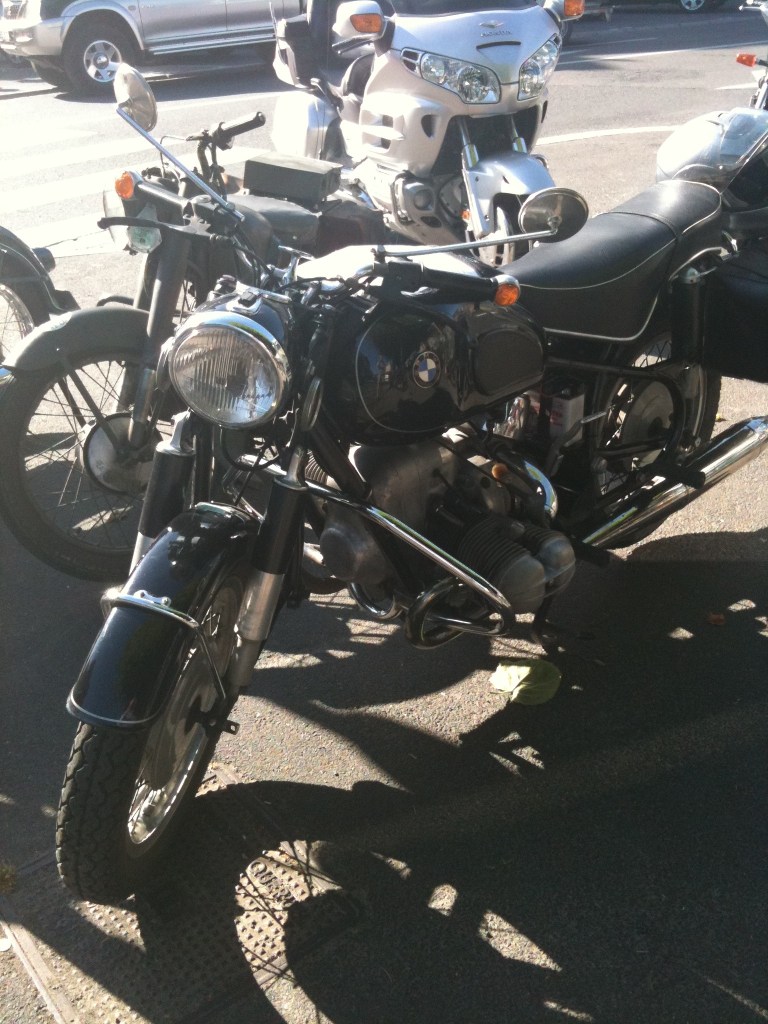 R69S motorcycle in Bayeux centre